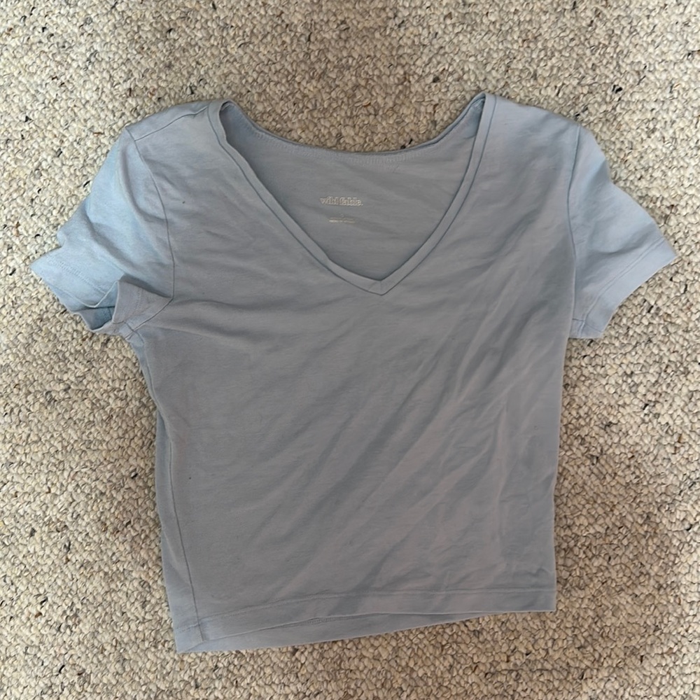 Target cropped baby blue shirt size S